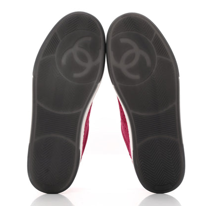 Chanel Suede Calfskin Logo Sneakers 39 Dark Pink 6 of 13