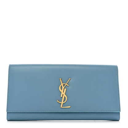 Saint Laurent Smooth Calfskin Classic Monogram Cassandre Clutch Blue Glacier 1 of 9