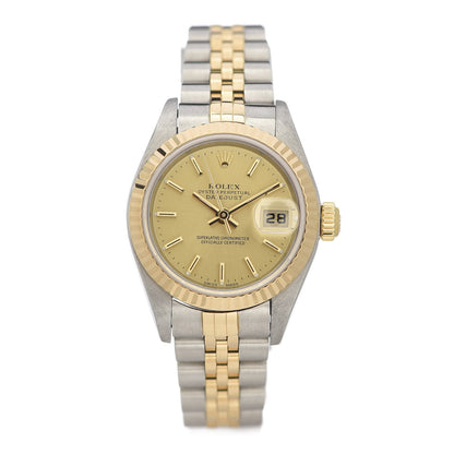 Rolex Stainless Steel 18K Yellow Gold 26mm Oyster Perpetual Datejust Watch Champagne 79173 1 of 6