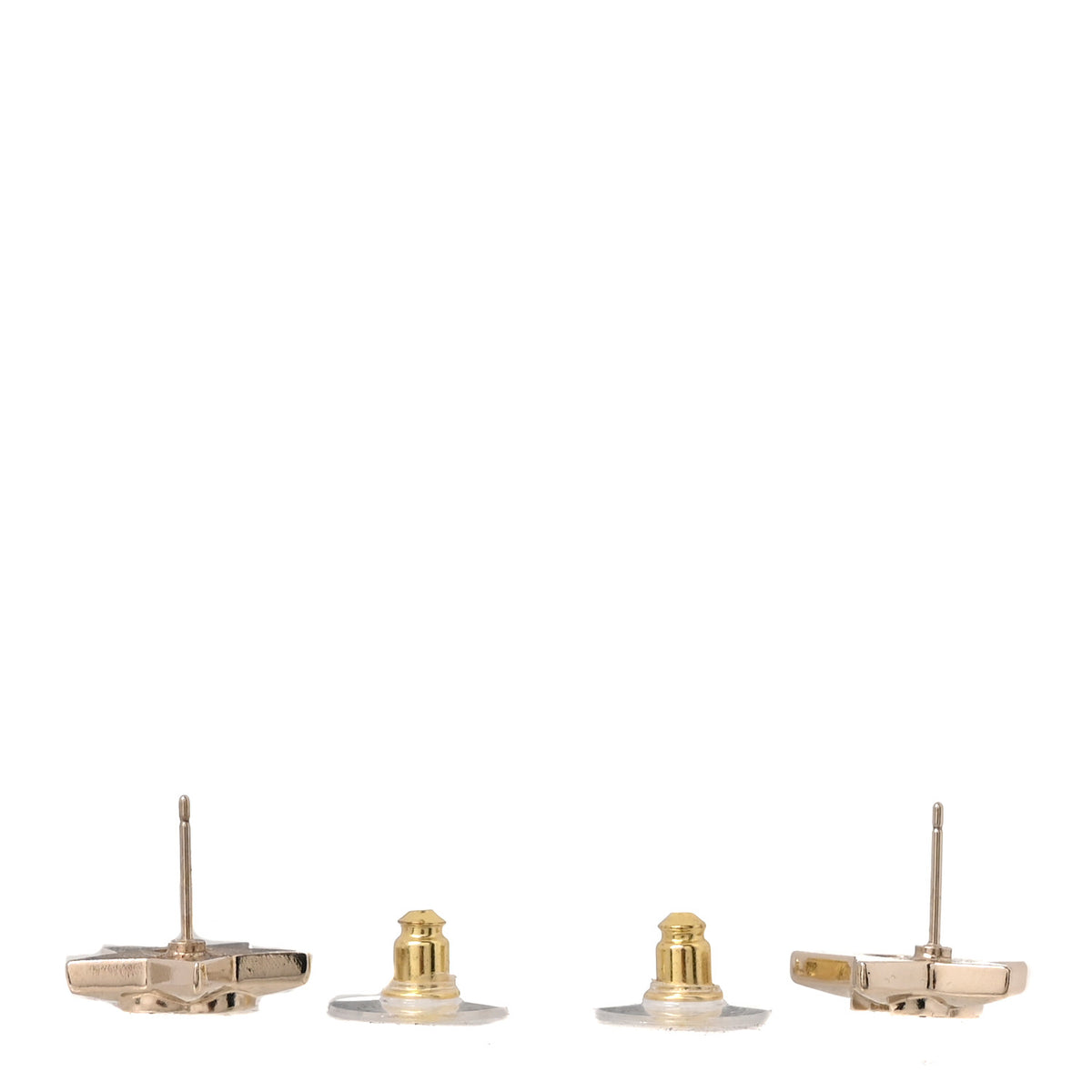Chanel Metal Crystal CC Star Earrings Gold 3 of 5