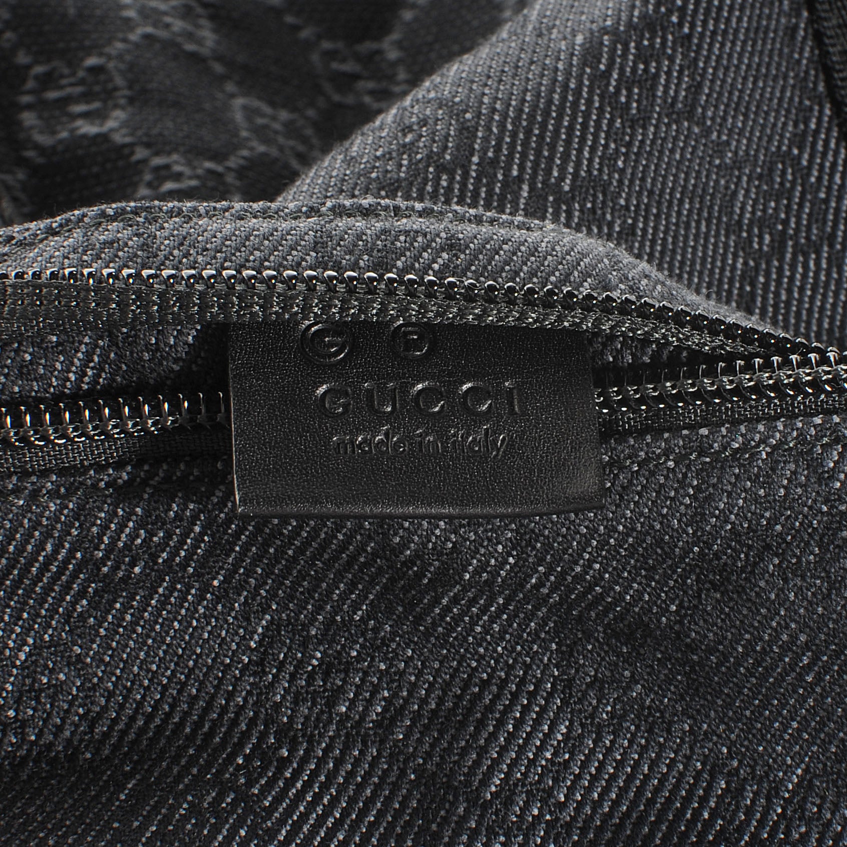 Gucci Denim Monogram Large Collapsible Travel Tote Black 6 of 7