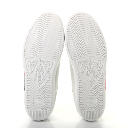 Gucci Calfskin Interlocking G Womens New Ace Sneakers 35 White Red Flame Green 5 of 10