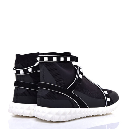 Valentino Garavani Body Tech Knit Free Rockstud Sock High Top Sneakers 35.5 Black White 4 of 9