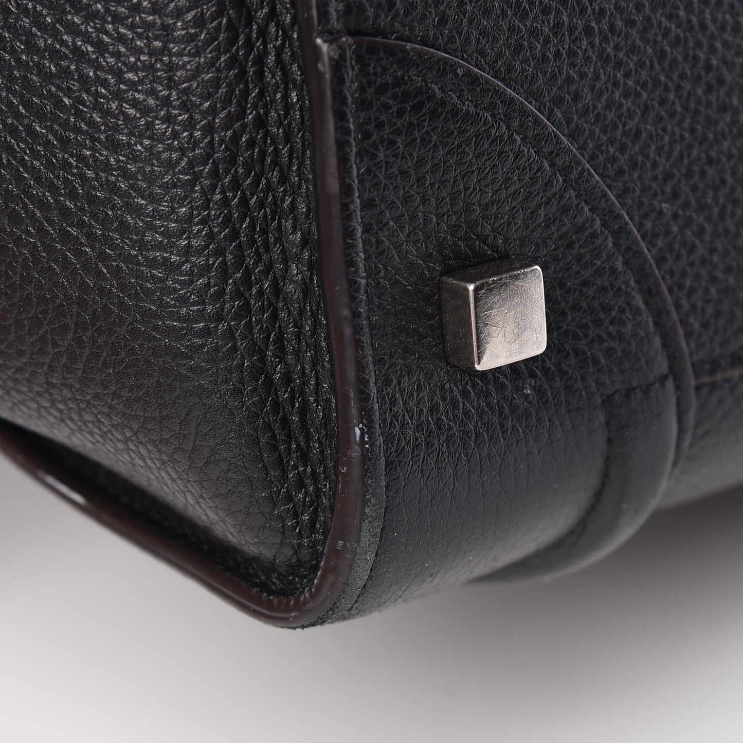 Drummed Calfskin Mini Luggage Black