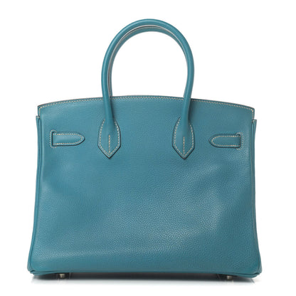 Hermes Taurillon Clemence Birkin 30 Blue Jean 4 of 46