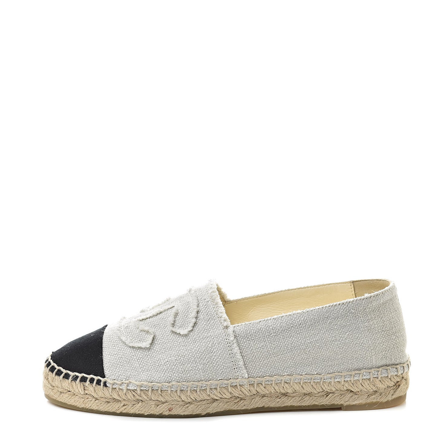 Linen CC Espadrilles 38 Beige Black