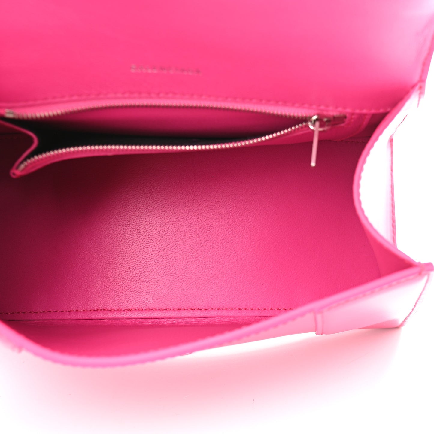 Shiny Box Calfskin Small Hourglass Top Handle Bag Acid Fuchsia