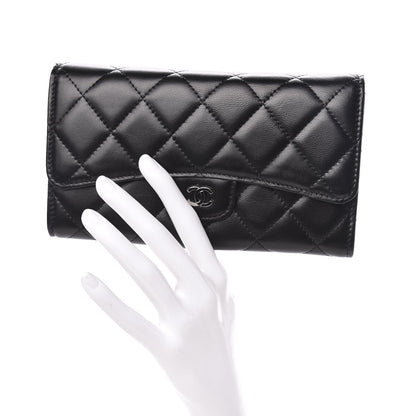 Chanel Lambskin Quilted Large Flap Wallet Black 2 of 9