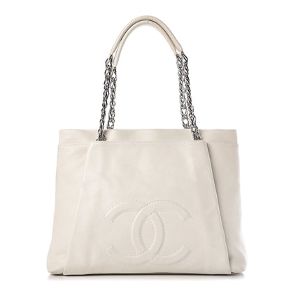 Chanel Caviar Large CC Tuck Tote Ivory 1 of 11