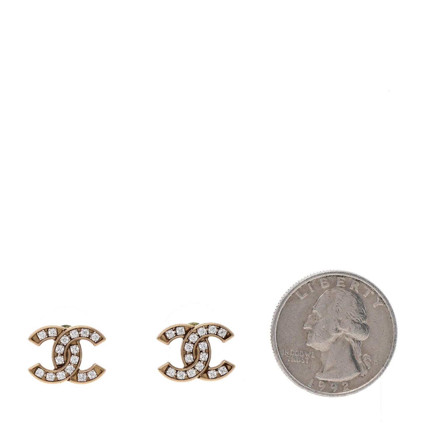 Crystal CC Earrings Gold