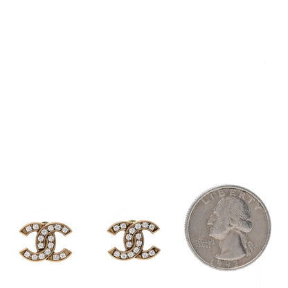 Chanel Crystal CC Earrings Gold 2 of 4