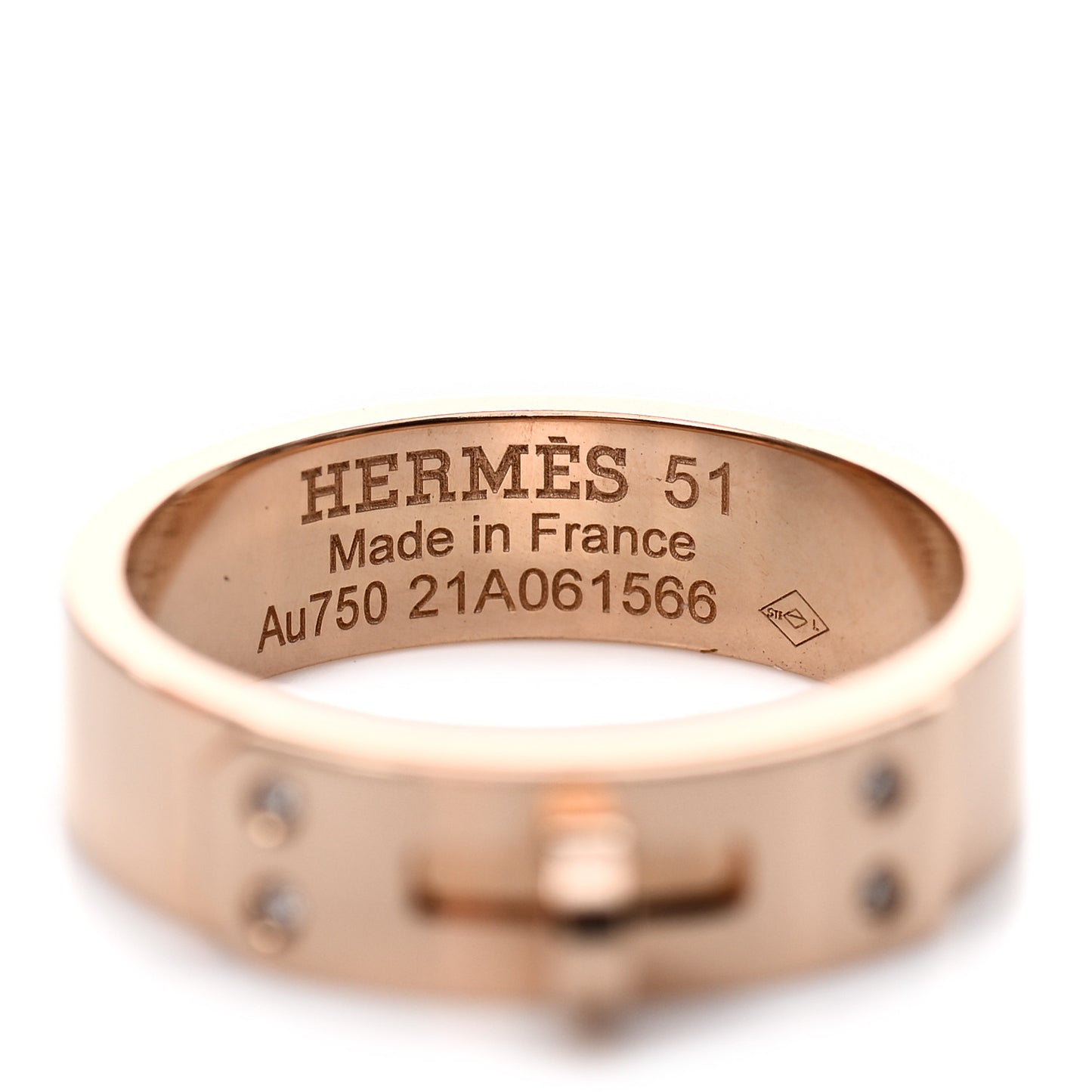 18K Rose Gold Diamond PM Kelly Ring 51 5.75