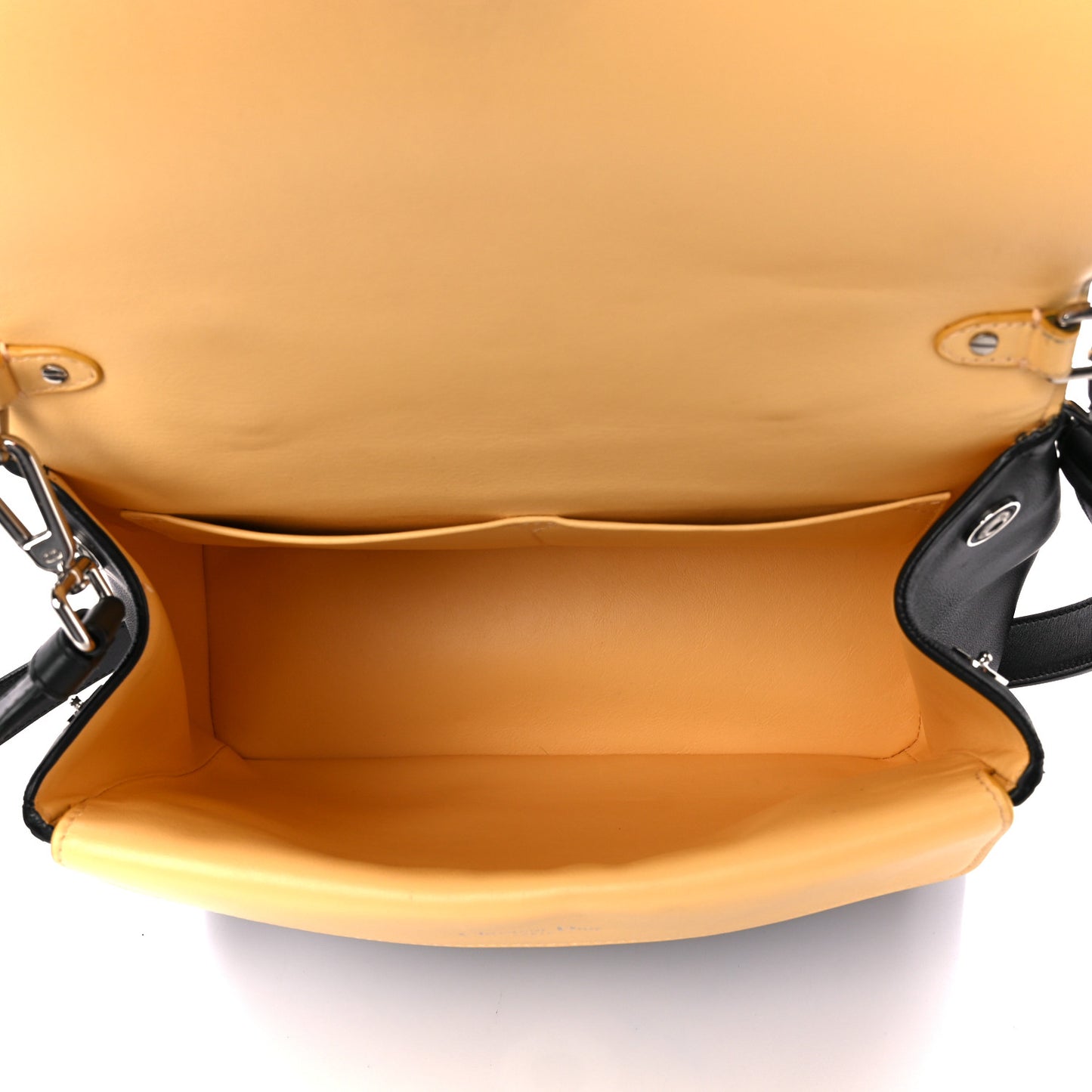 Smooth Calfskin Small Tri-Color Be Dior Flap Black Grey Yellow