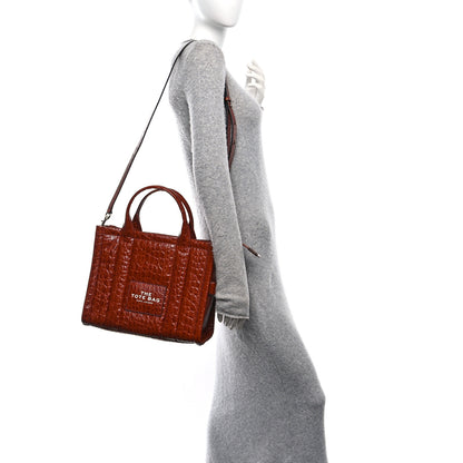 Marc Jacobs Croc Embossed Small The Tote Bag Spice Brown 2 of 12