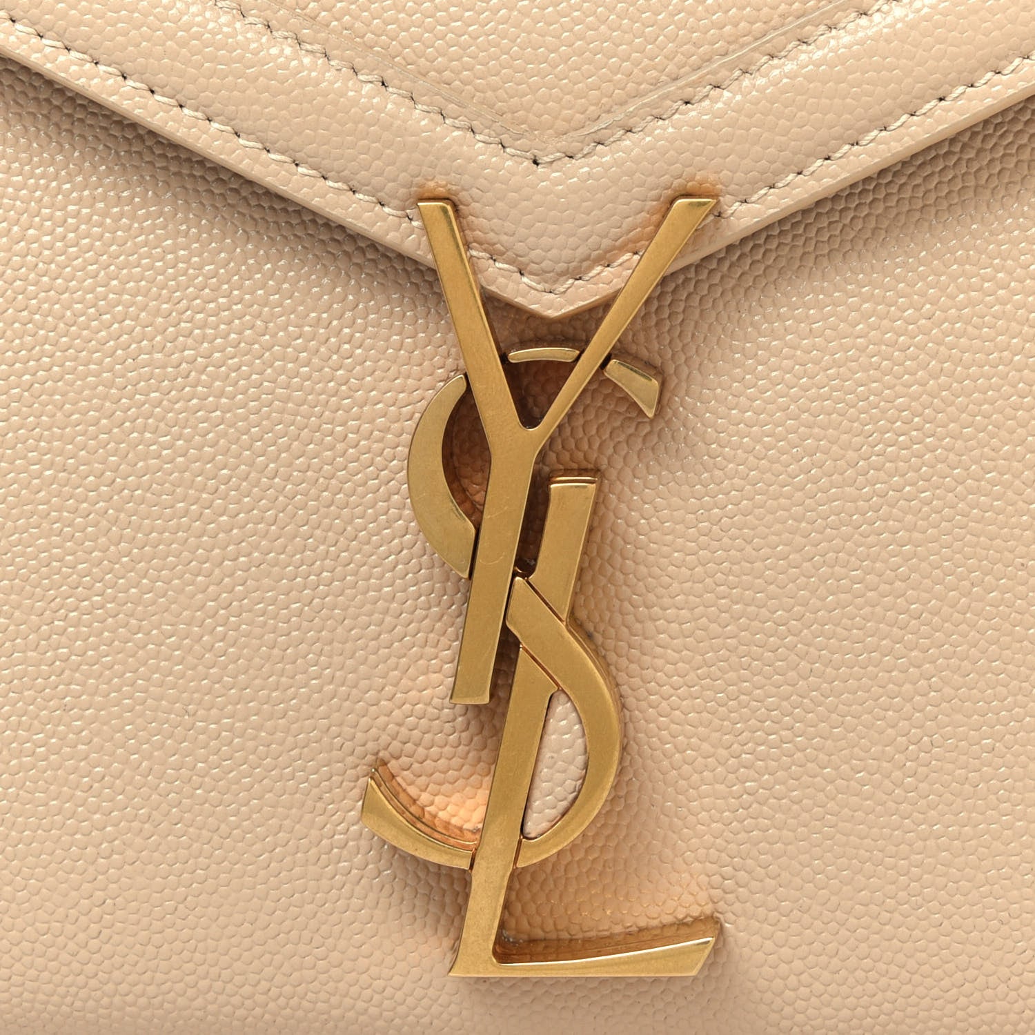 Saint Laurent Grain de Poudre Mini Classic Monogram Cassandra Top Handle Beige 6 of 11