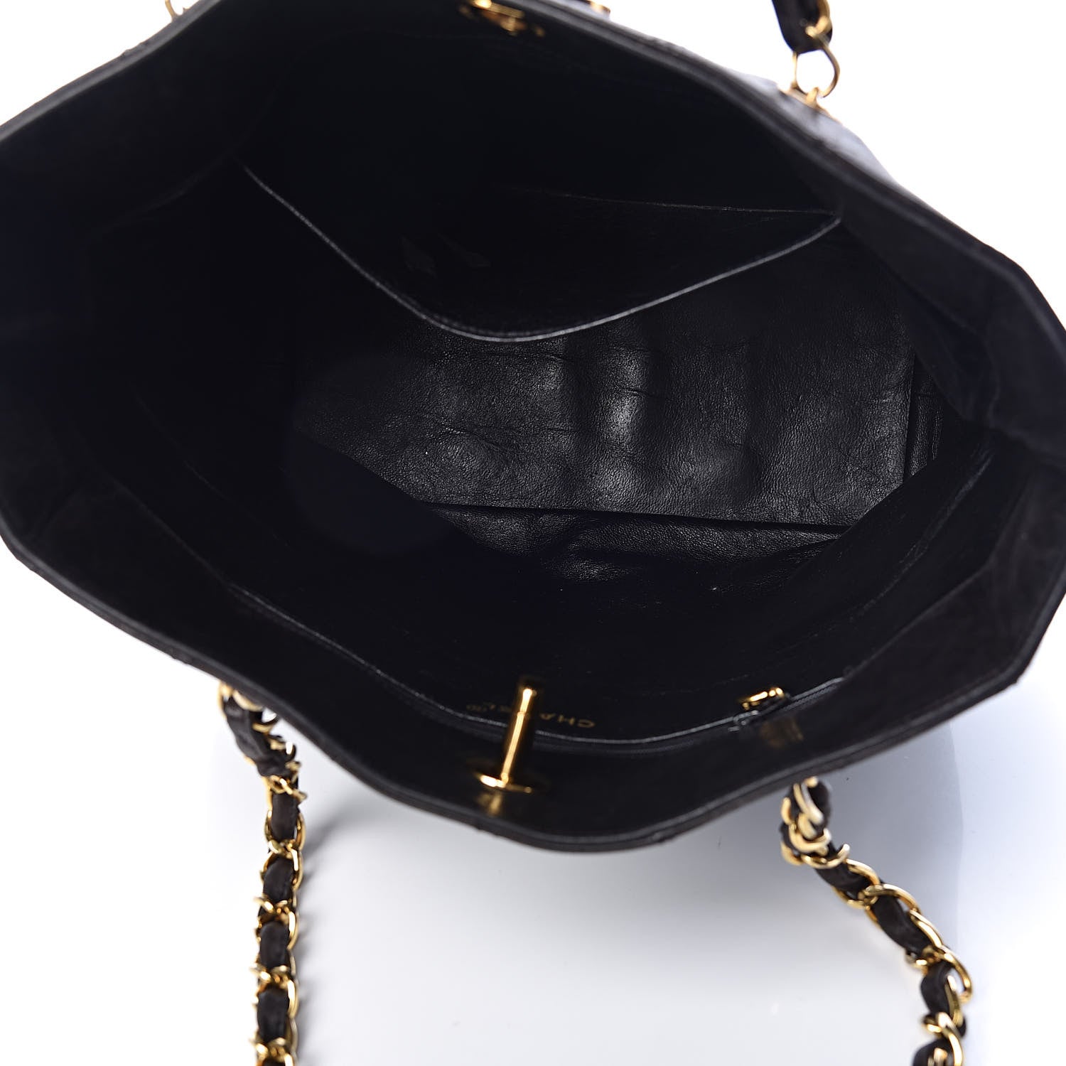 Chanel Lambskin Shopping Tote Black 7 of 12