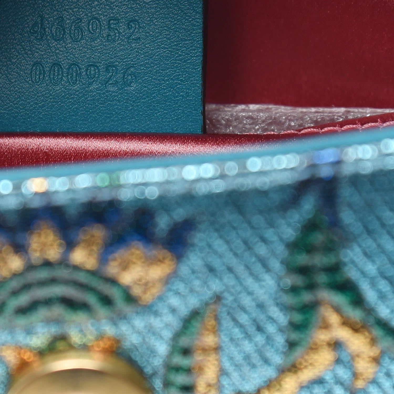 Gucci Brocade Broadway Clutch Bag Azure 7 of 9