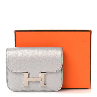 Hermes Metallic Chevre Chamkilight Constance Slim Wallet Argent 10 of 10