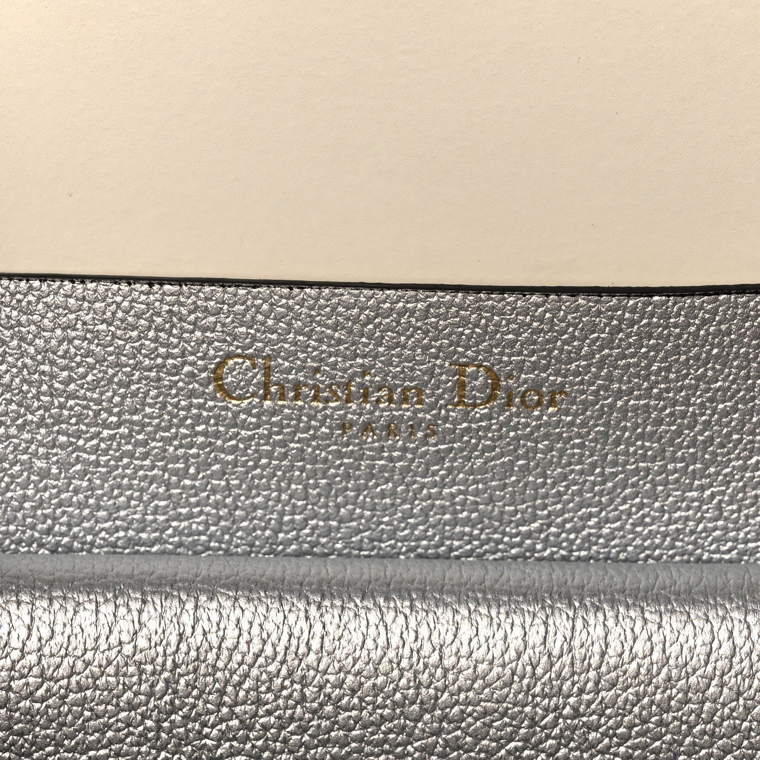 Christian Dior Metallic Supple Grained Calfskin Medium Open Bar Tote Silver 6 of 14