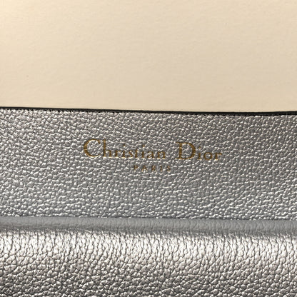 Christian Dior Metallic Supple Grained Calfskin Medium Open Bar Tote Silver 6 of 14