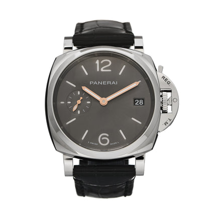 Panerai Stainless Steel Alligator 38mm Luminor Automatic Watch Grey PAM01247 1 of 6