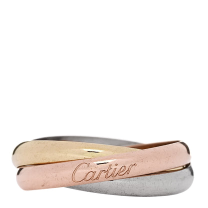 Cartier 18K Pink Yellow White Gold Small Trinity Ring 56 7.5 1 of 5