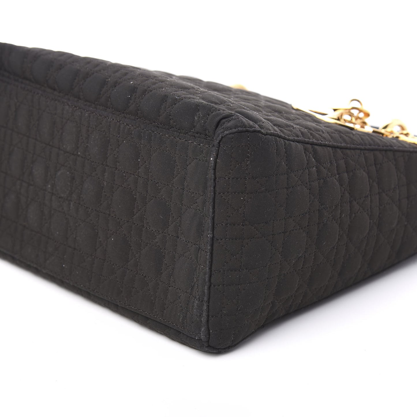 Nylon Cannage Medium Lady Dior Black