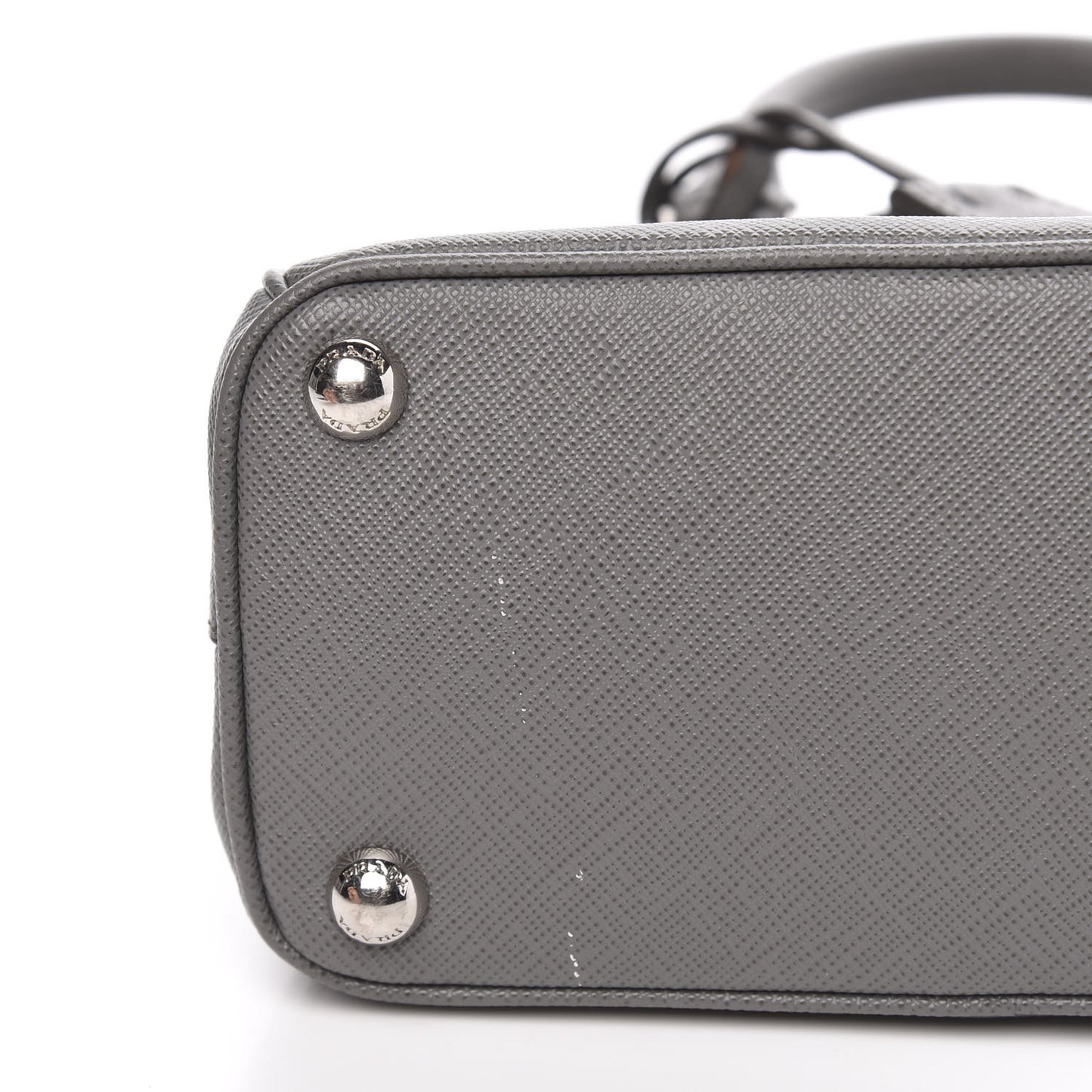 Saffiano Micro Galleria Double Zip Tote Marmo