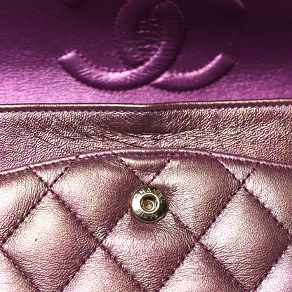 Chanel Iridescent Lambskin Quilted Medium Double Flap Purple 12 of 12