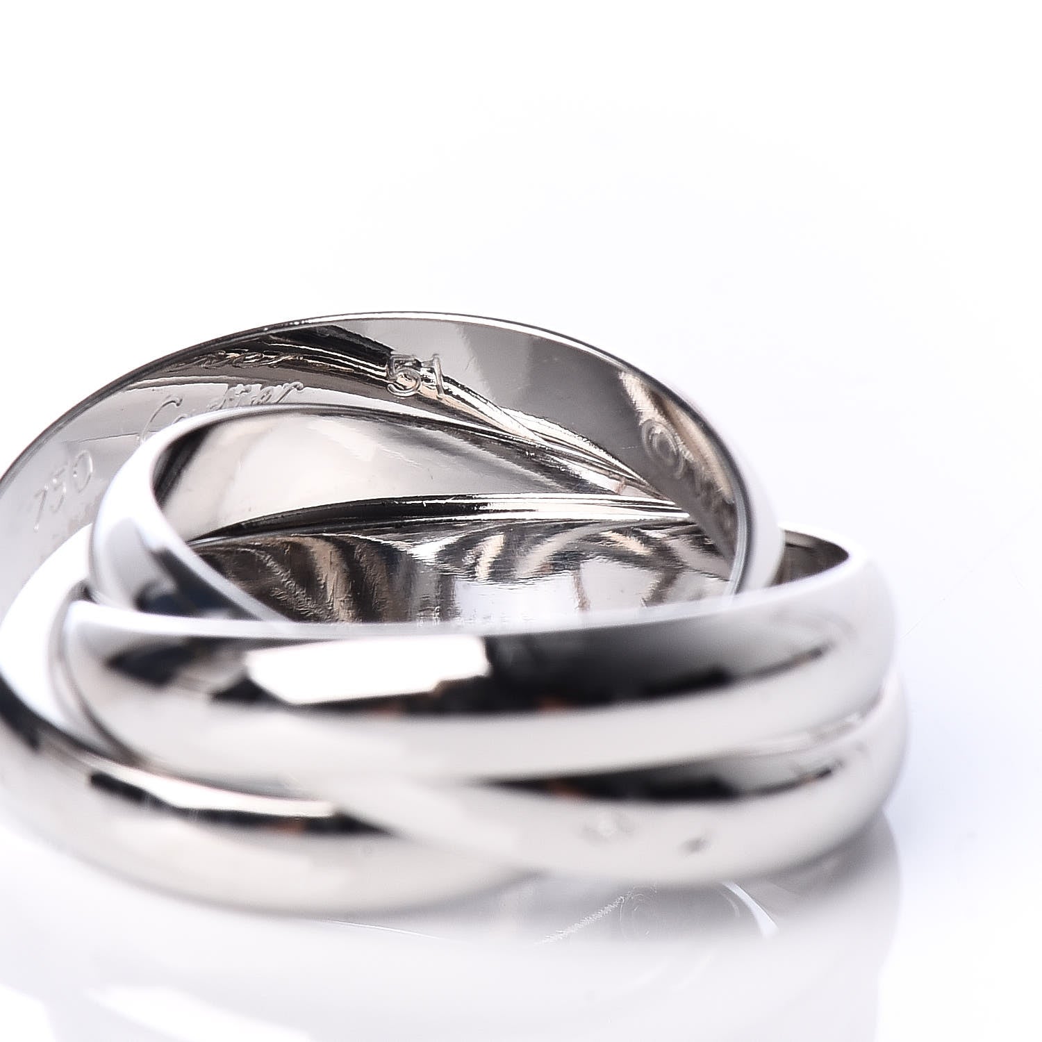 Cartier 18K White Gold Classic Trinity Ring 51 5.75 6 of 7