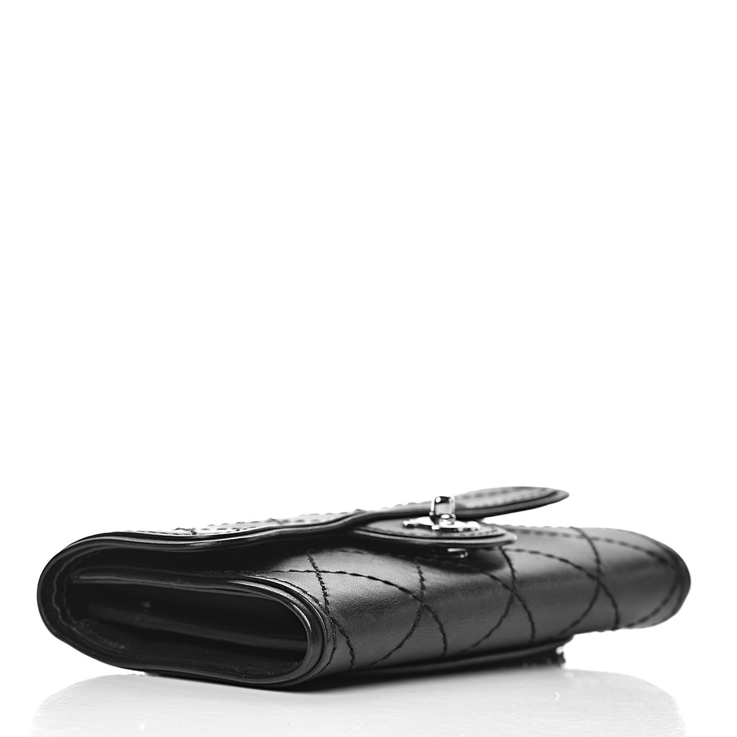 Chanel Calfskin Stitched Clutch Flap Black 4 of 11