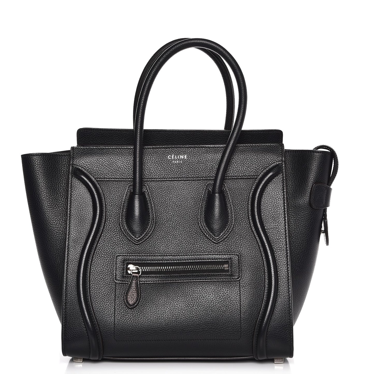 Drummed Calfskin Micro Luggage Black