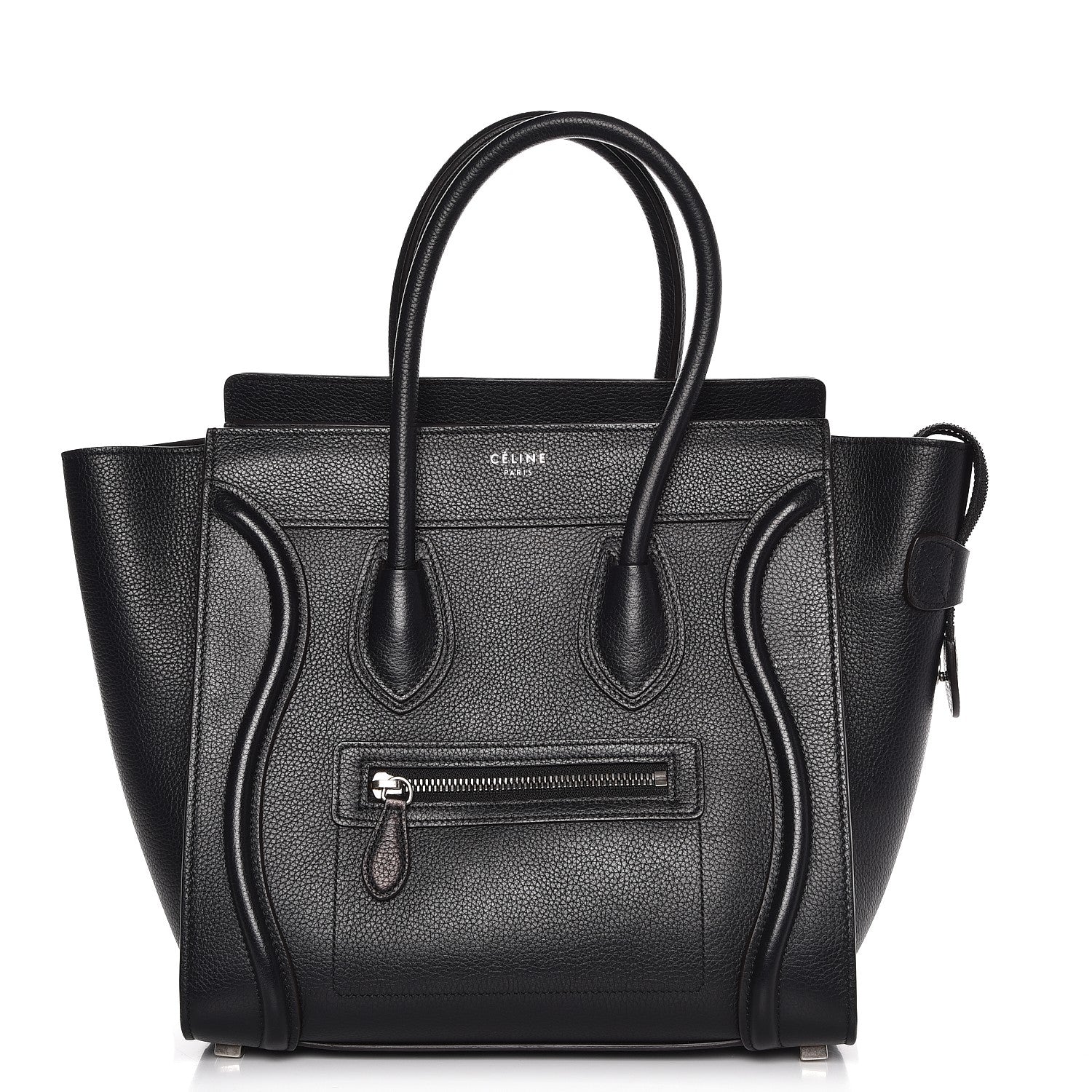 Celine Drummed Calfskin Micro Luggage Black 1 of 9