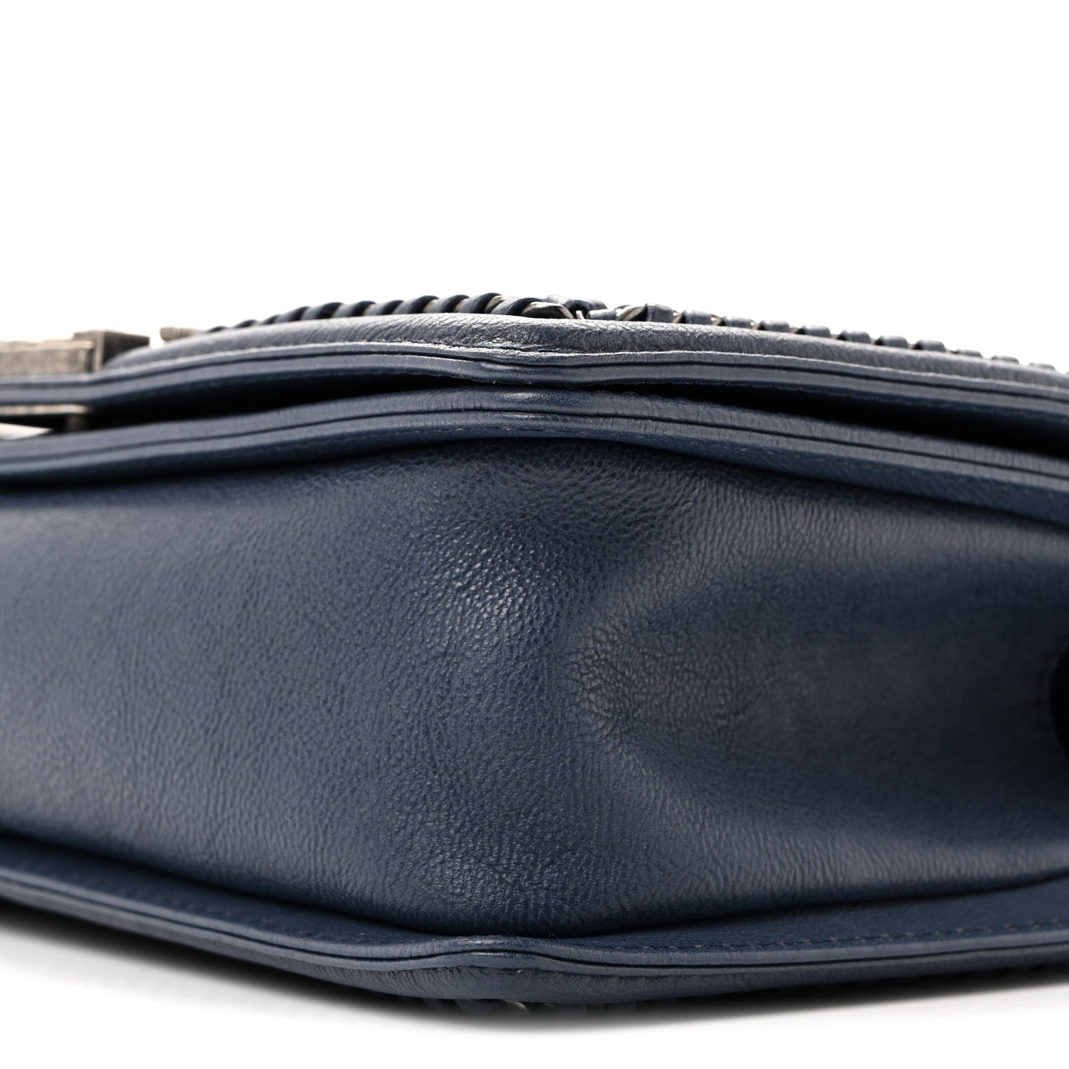 Chanel Lambskin Quilted Medium Top Handle Boy Flap Blue 10 of 13