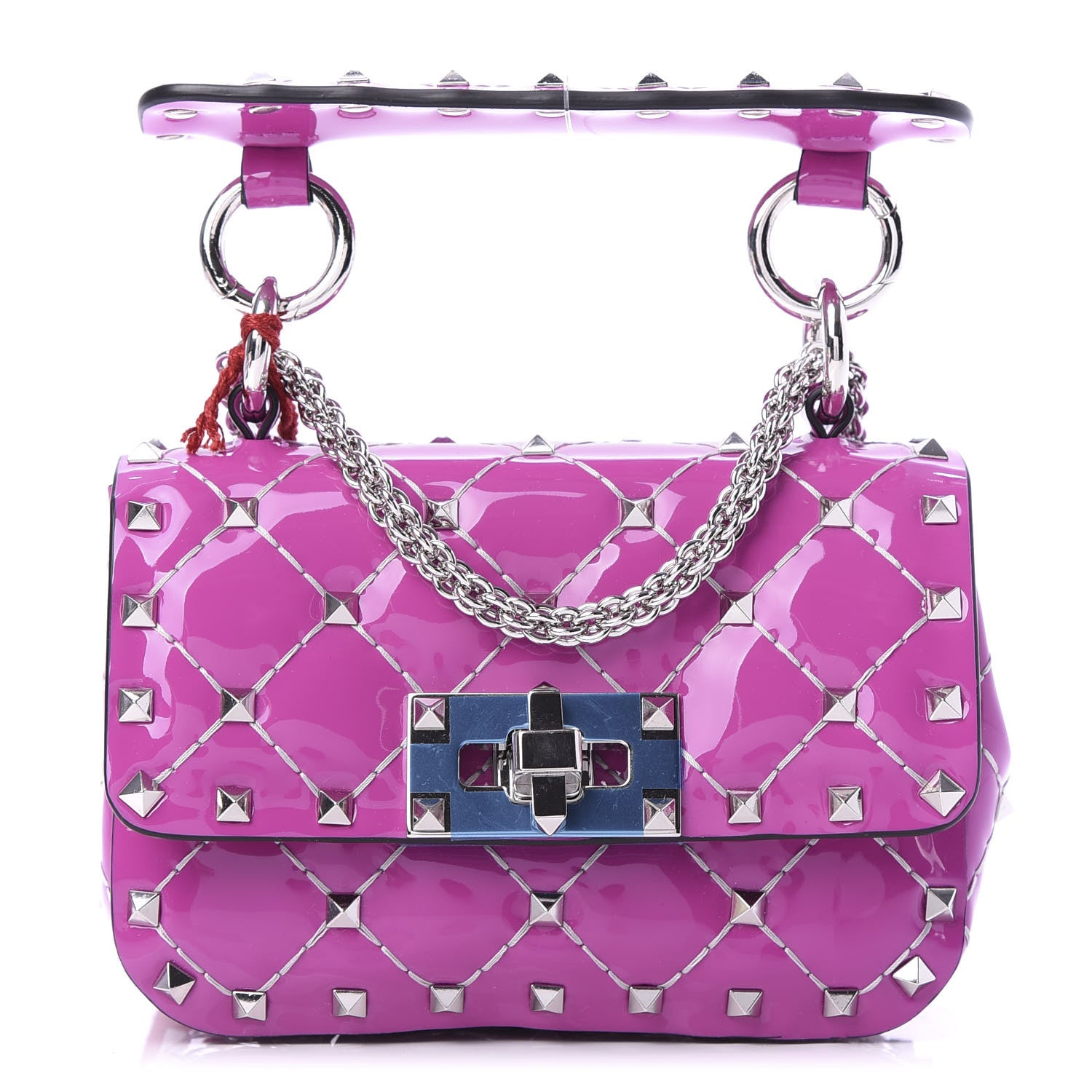 Valentino Garavani Patent Micro Rockstud Spike Shoulder Bag Radiant Orchid 1 of 11