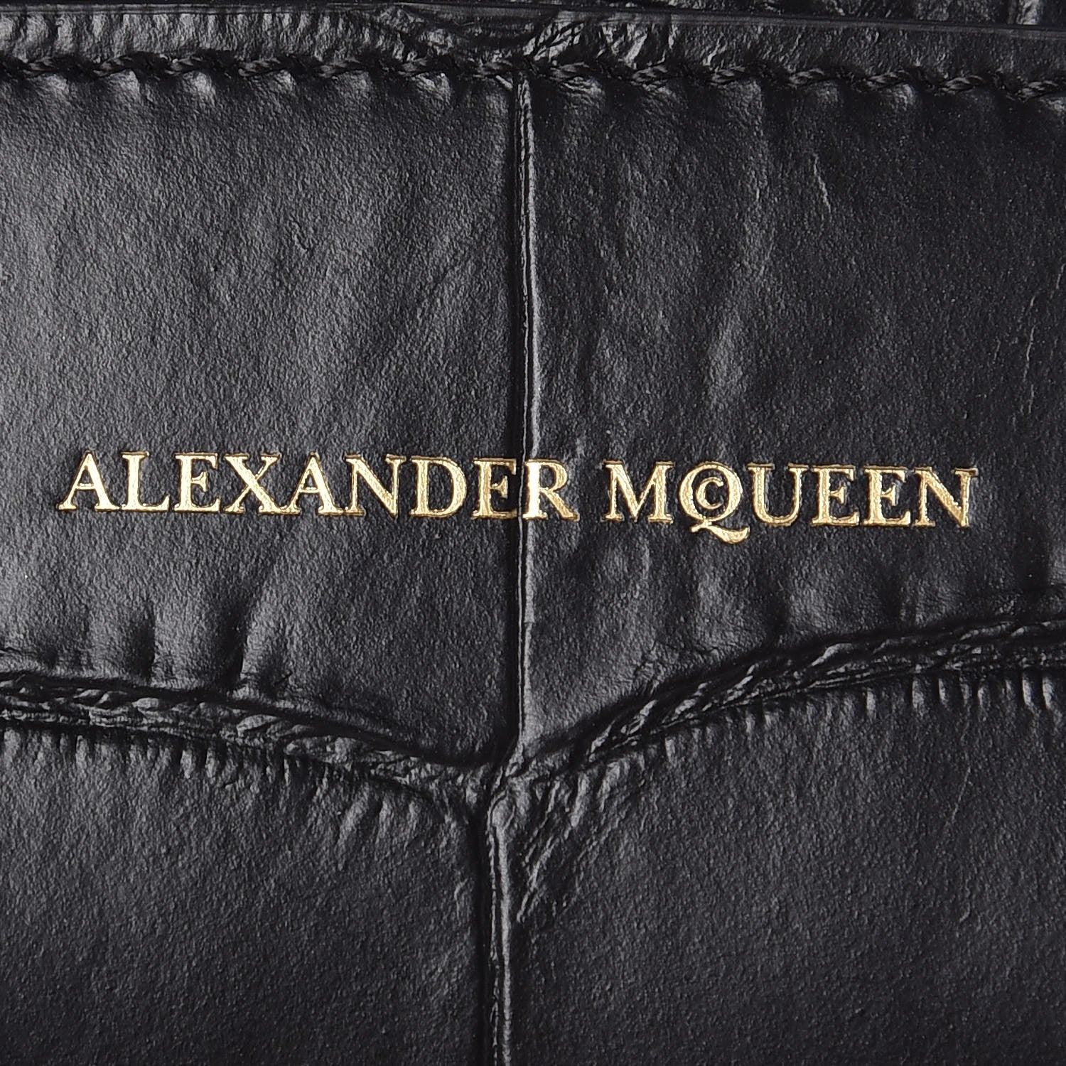 Alexander McQueen Calfskin Crocodile Embossed Mini Heroine 21 Black 7 of 9