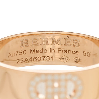 Hermes 18K Rose Gold Diamond PM H D'Ancre Ring 59 8.75 4 of 4