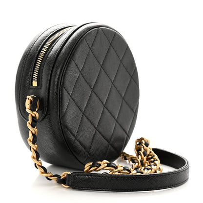Chanel Caviar Quilted Small Round Bag With Chain Black 3 of 11