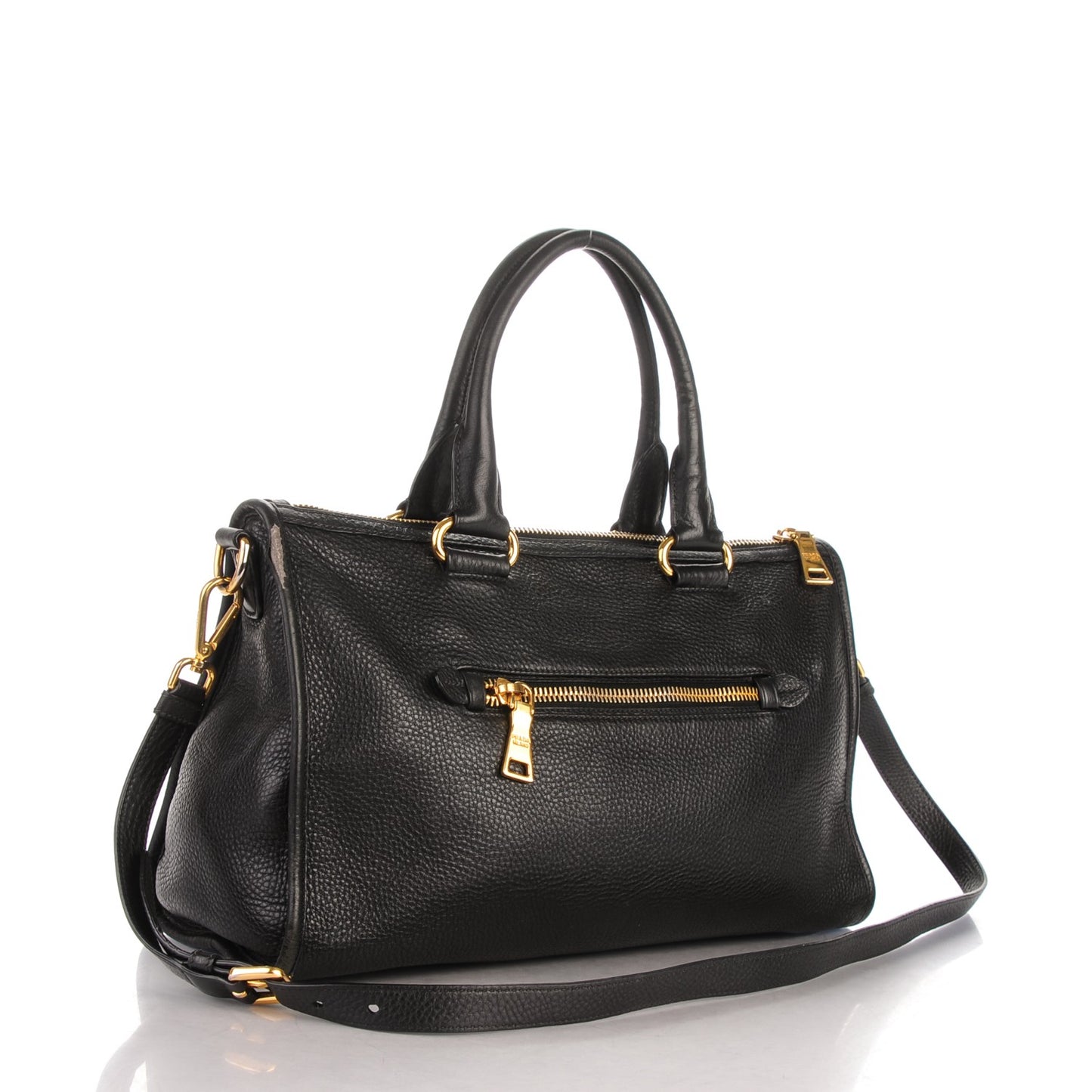 Vitello Daino Shopping Satchel Black
