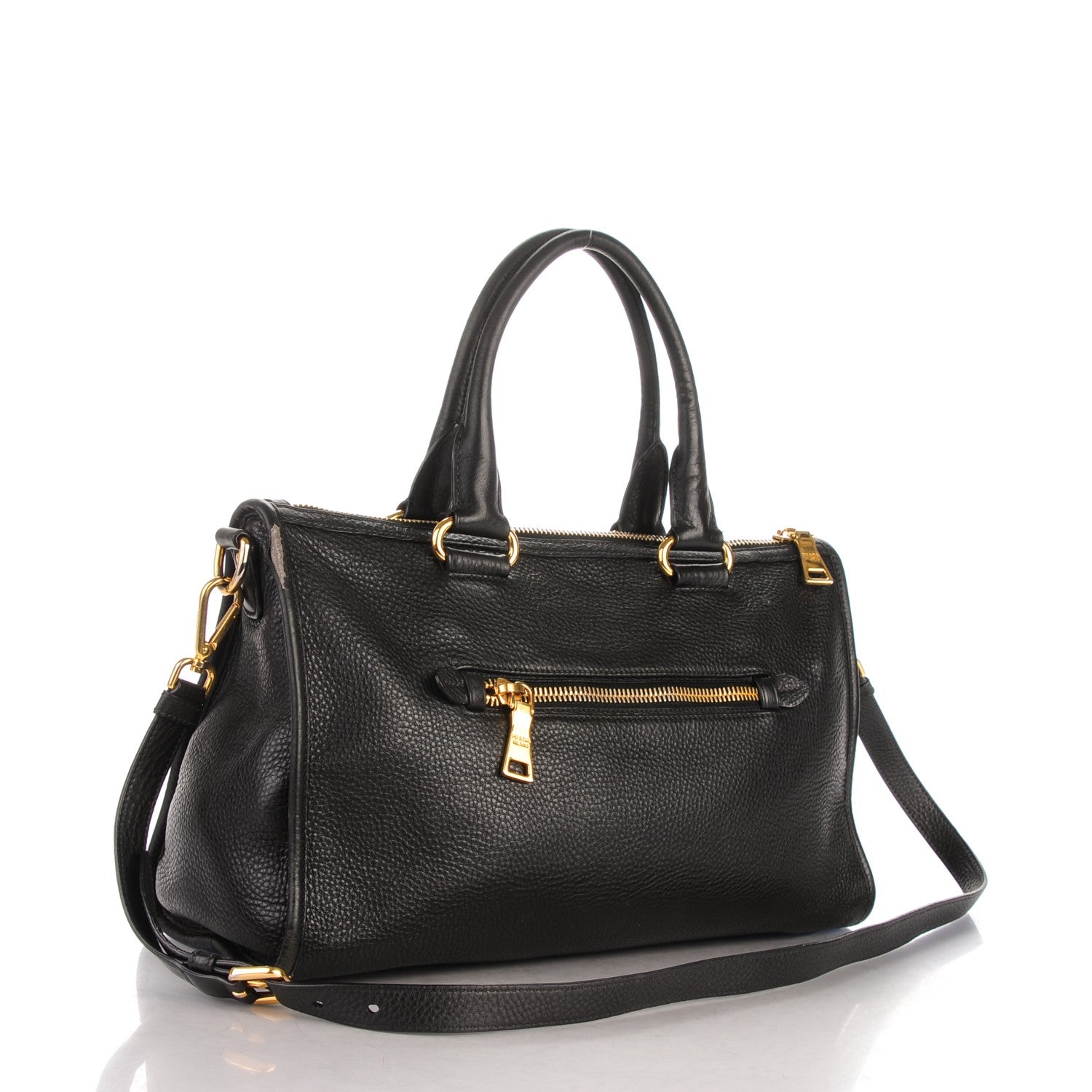 Prada Vitello Daino Shopping Satchel Black 3 of 11