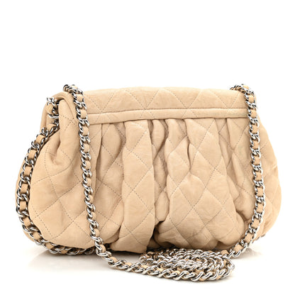 Chanel Washed Lambskin Quilted Mini Chain Around Flap Beige 3 of 12