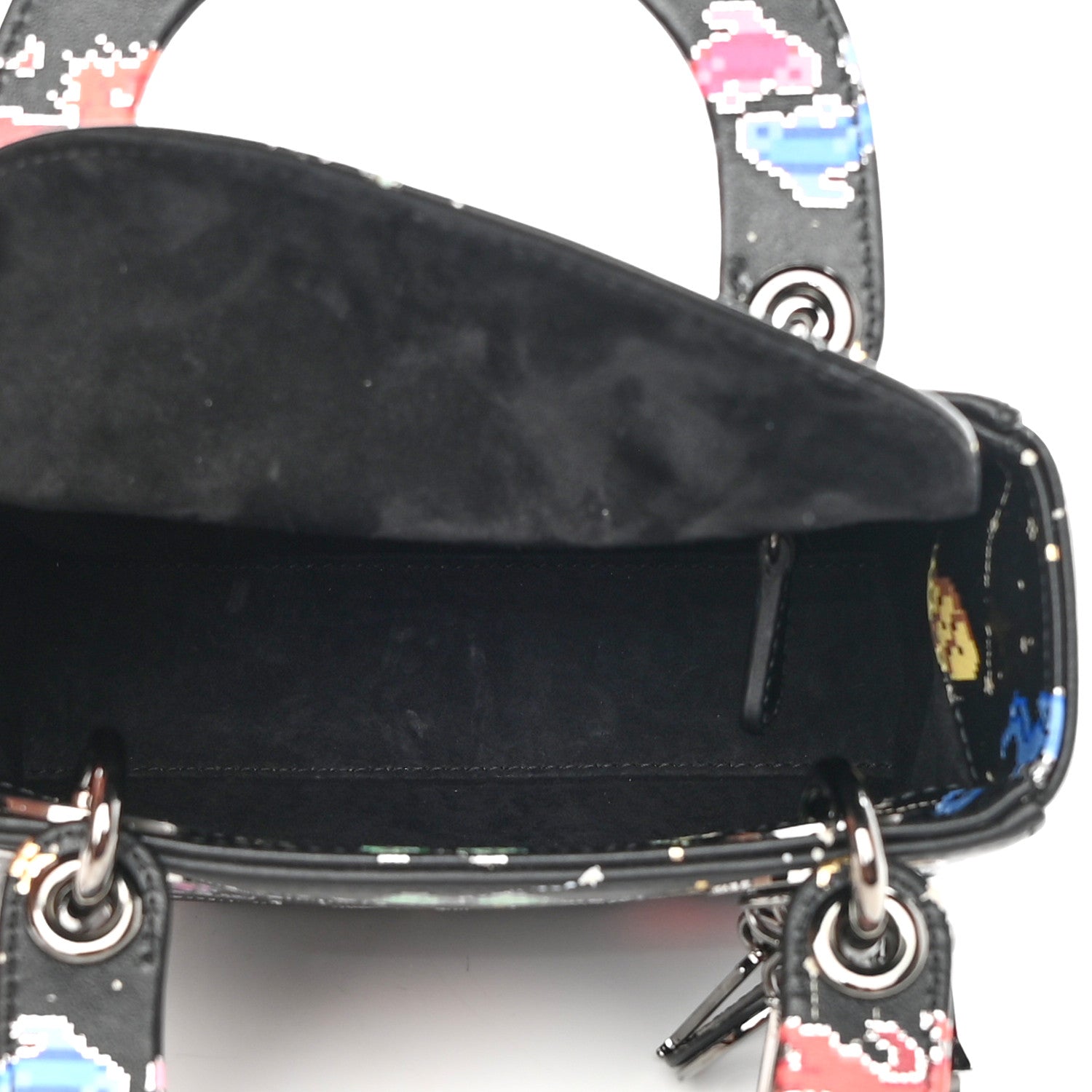 Christian Dior Calfskin Pixel Zodiac Mini Lady Dior Black Multicolor 5 of 10