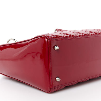 Christian Dior Patent Cannage Medium Lady Dior Red 9 of 10