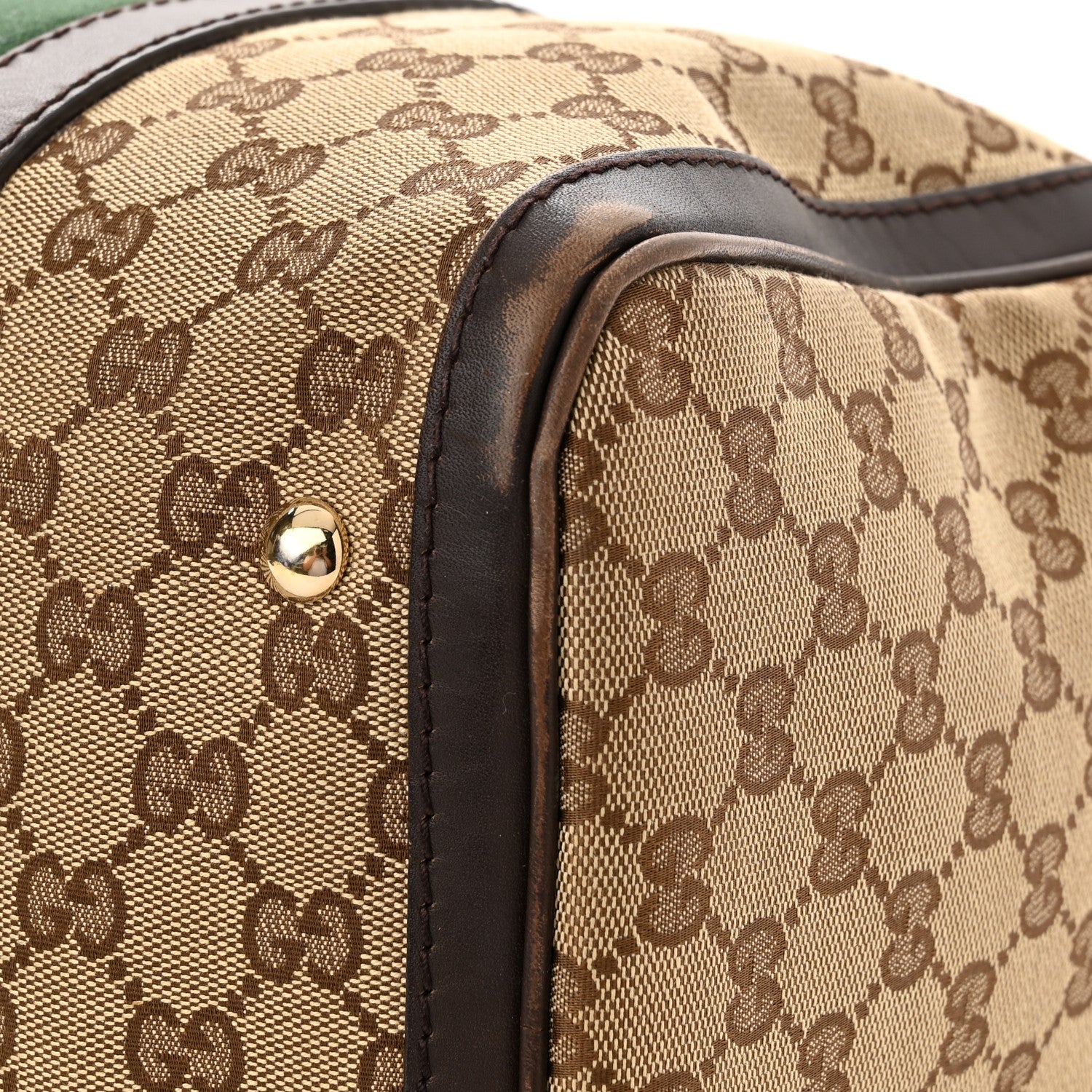 Gucci Monogram Selleria Calfskin Vintage Web Medium Boston Beige Ebony Cocoa 16 of 21