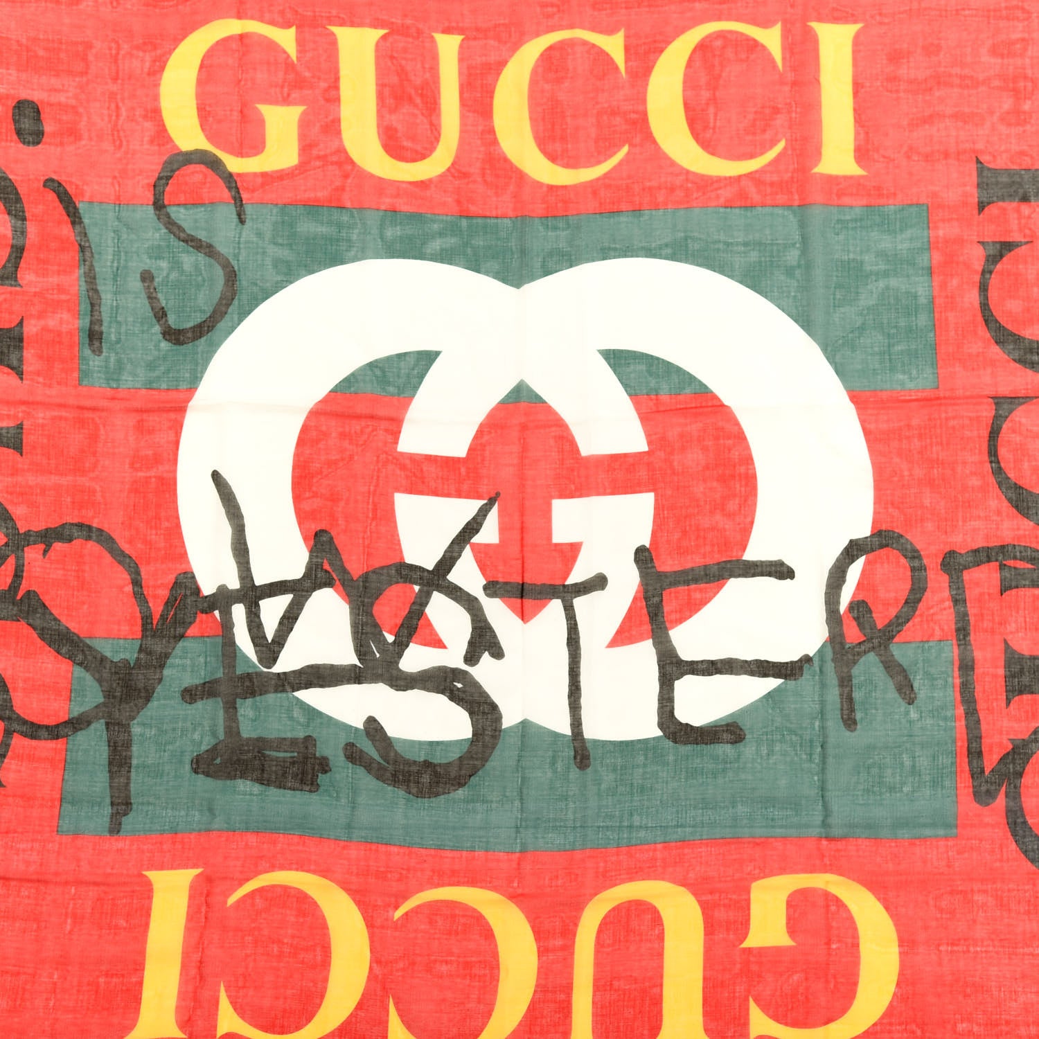Gucci Modal Silk Coco Capitan Logo Square Scarf Flame 2 of 3