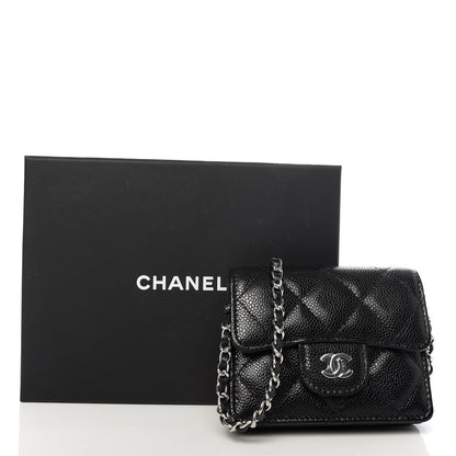 Chanel Caviar Quilted Flap Card Holder On Chain Black 8 of 8