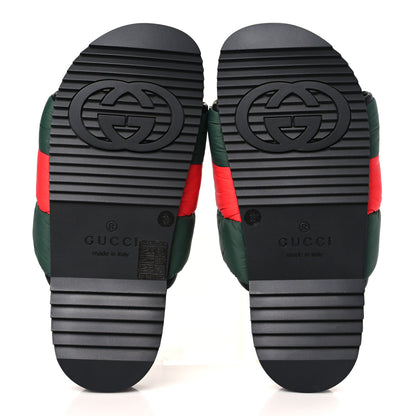 Gucci Nylon Web Womens Slide Sandals 38 Black Green Red 5 of 7