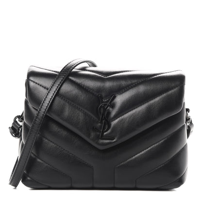 Saint Laurent Calfskin Y Quilted Monogram Toy Loulou Crossbody Bag Black 1 of 13