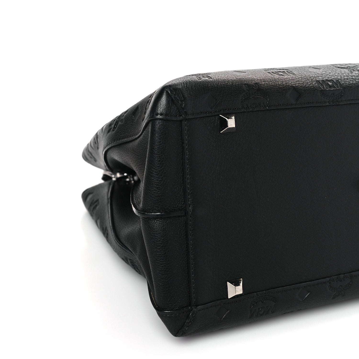MCM Calfskin Ottomar Monogram Large Essential Tote Black 8 of 9
