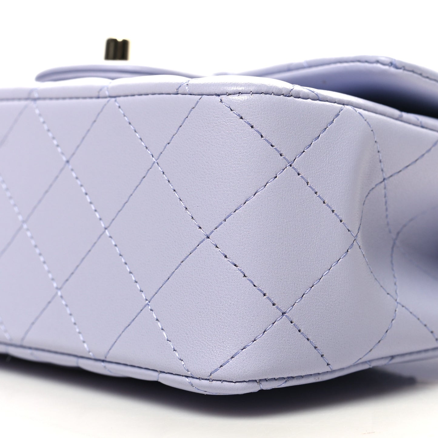 Lambskin Quilted Mini Top Handle Rectangular Flap Light Purple